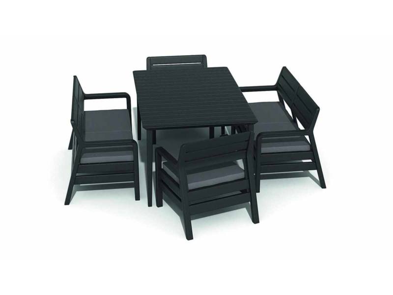 Delano m�anyag kerti b�tor szett �tkez� asztallal grafit - h�v�s sz�rke